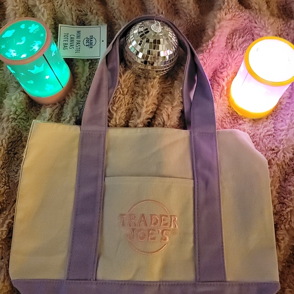 Purple and Cream Tote Bag - Picture 1 of 3